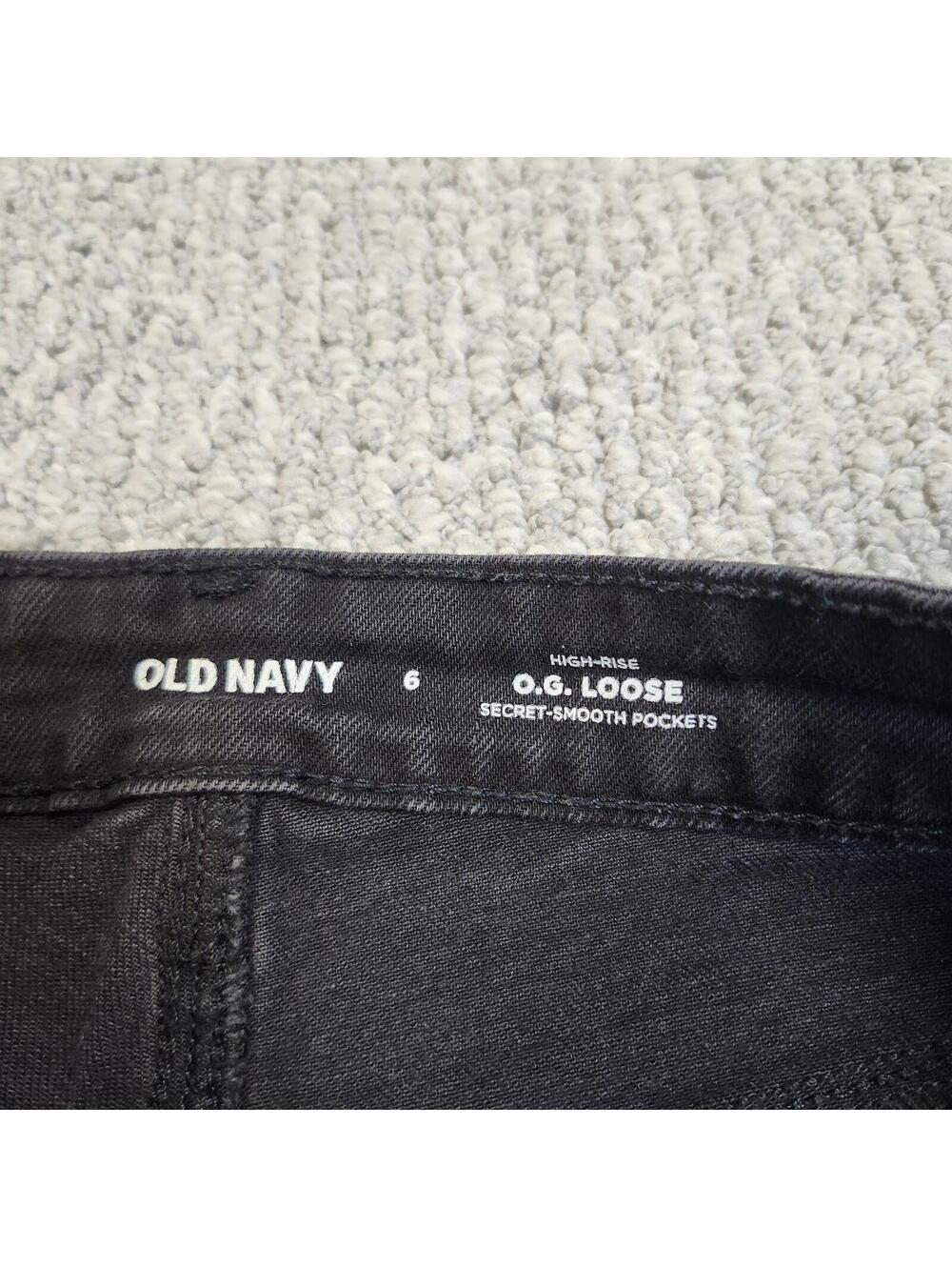 Old Navy High-Rise O.G. Loose Black Jeans Size 6 - Picture 12 of 12